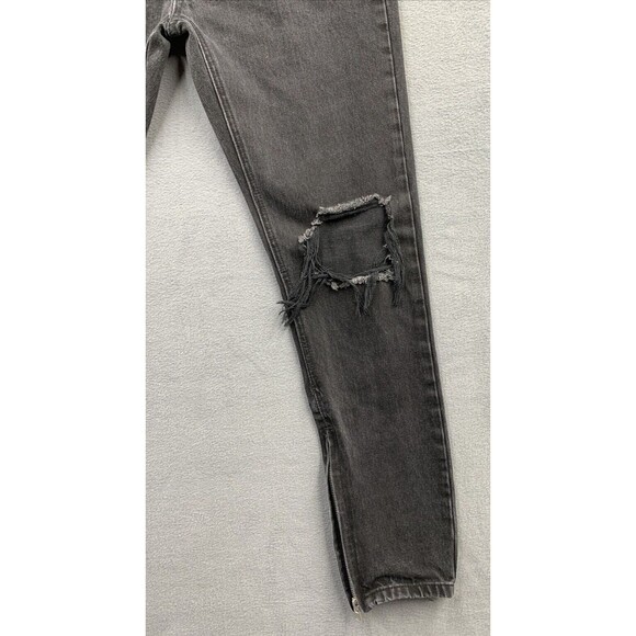 MNML Denim Jeans Men's Size 34 x 32 Black Factory Destroyed Ankle Zip Legs - Picture 13 of 15